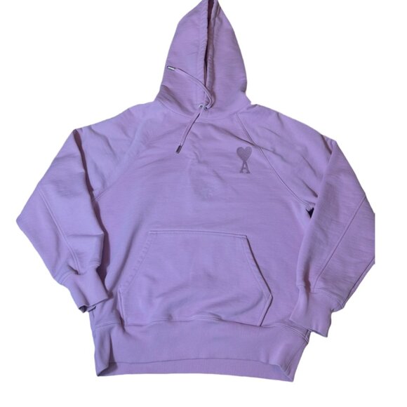 Ami Coeur Logo Oversized Thick Hoodie Pink Rose Size M - Picture 7 of 7